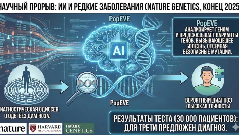 Научный прорыв: ИИ и редкие заболевания (Nature Genetics, конец 2025)